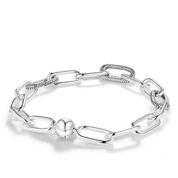 Sterling Silver link bracelet for Me style clip on charms. Pretty and trendy! - Picture 1 of 5